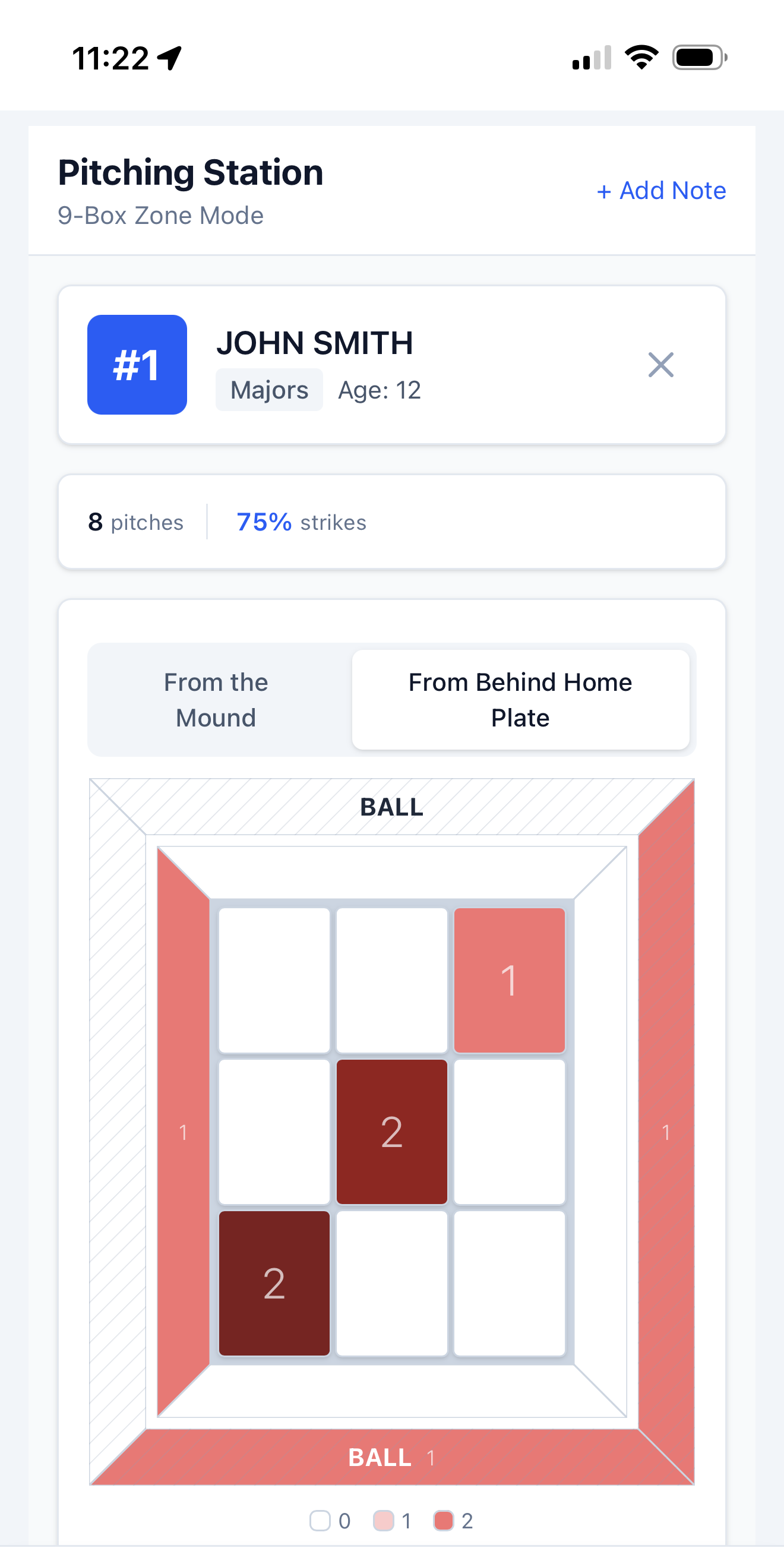 DepthChart pitching drill evaluation